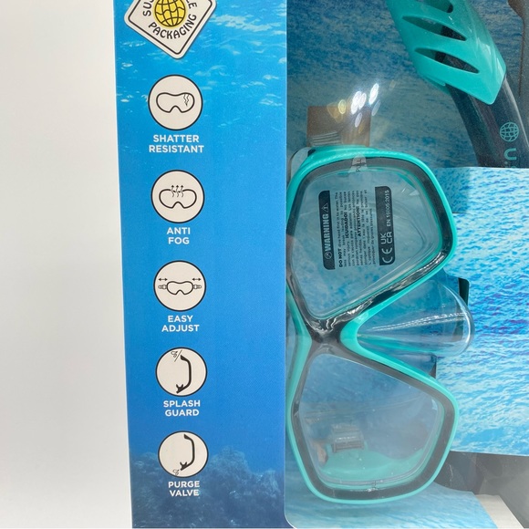 U.S. Divers Playa Adult Snorkeling Combo with Mask and Snorkel Included, Teal - Picture 2 of 4